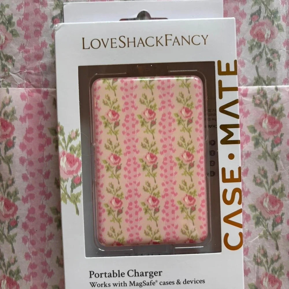 LoveShackFancy case mate Phone case charger & pink bow grip iPhone 17e 15 14 13